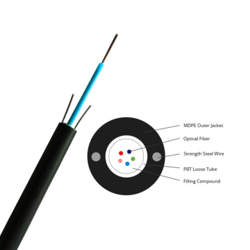 Supply outdoor 4 core fiber optical cable with steel wire strength member GYXTY